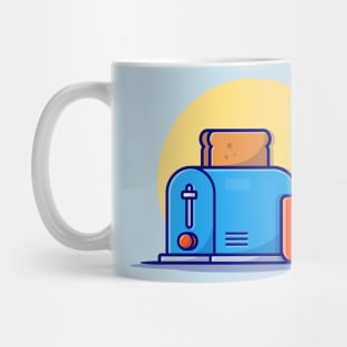 Toaster Bread And Tea Cartoon Vector Icon Illustration Mug